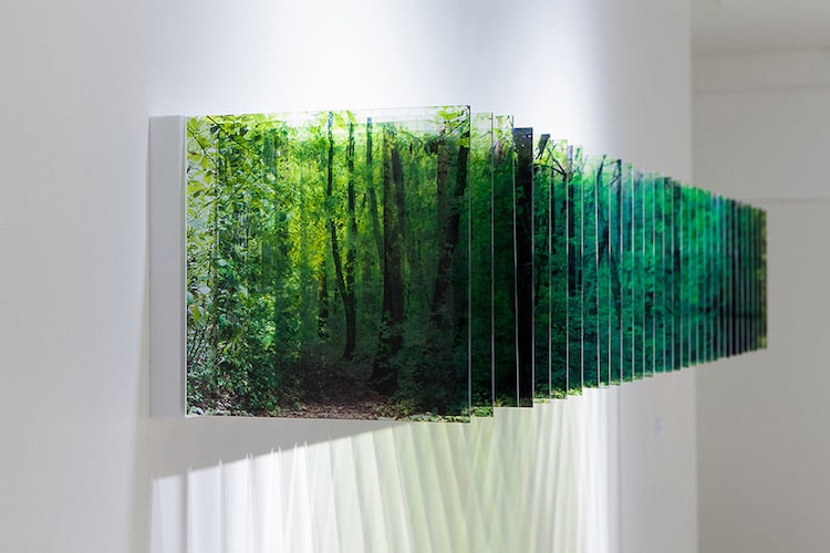 Layer Drawing Installation Creates 3D Environments with Photos on Glass