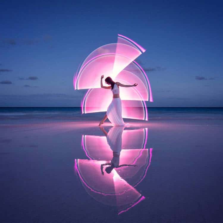 Light Painting Artist Captures Perfectly-Timed Photograph ...