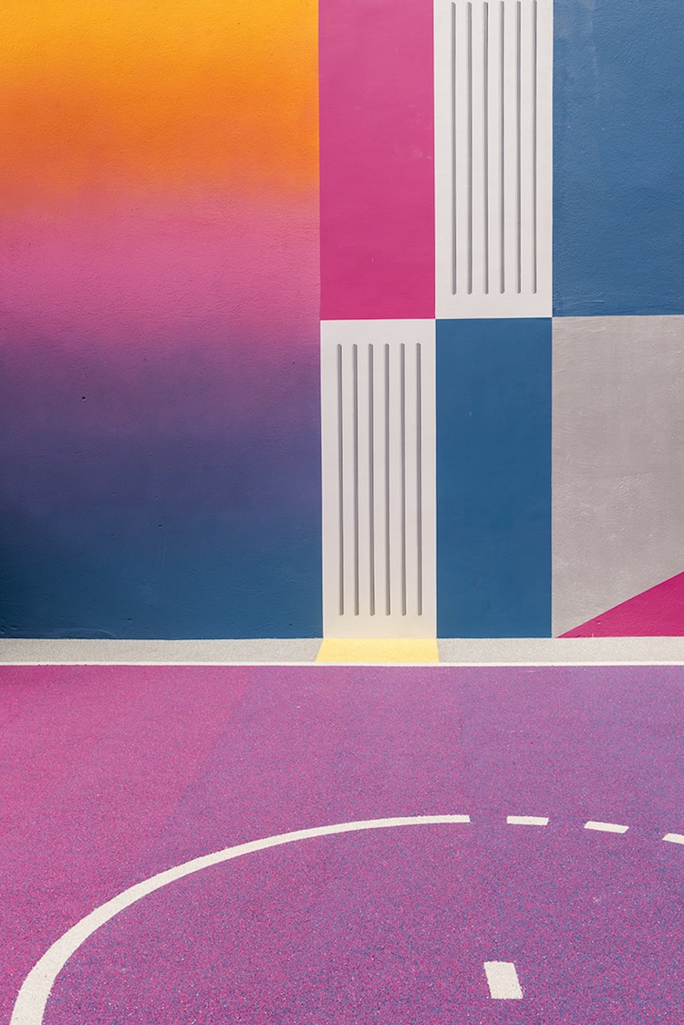 painted basketball court pigalle nike