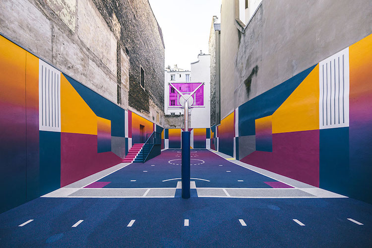 colorful basketball court paris ill studio