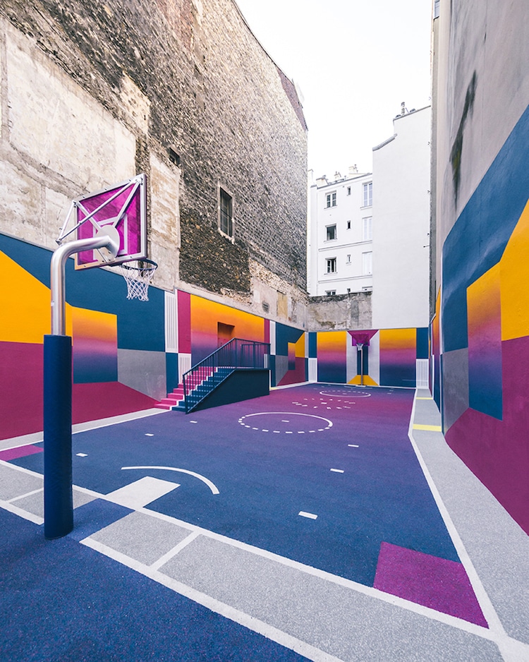 colorful basketball court paris ill studio