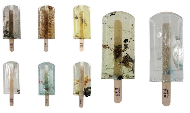 Polluted Water Popsicles pollution art