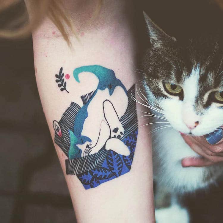 50 Elegant Animal Tattoos In Psychedelic Colors By A Polish Artist |  DeMilked