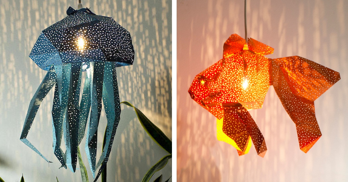 DIY Lamp Shapes Put An Underwater Spin On Paper Lamp Coverings   Diy Lamp Shades Vasililights Thumbnail 