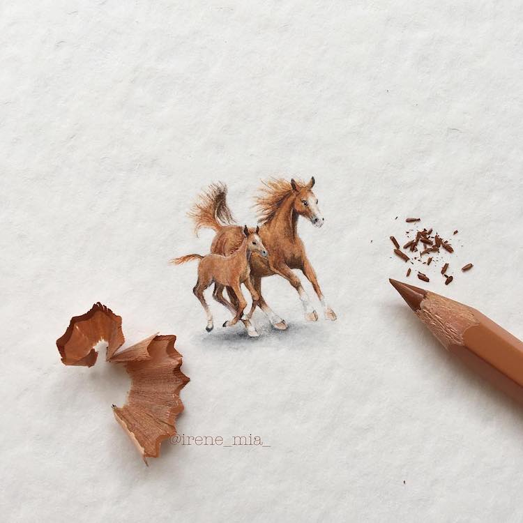 Miniature Paintings Animal Drawings Tiny Creatures Irene Malakova