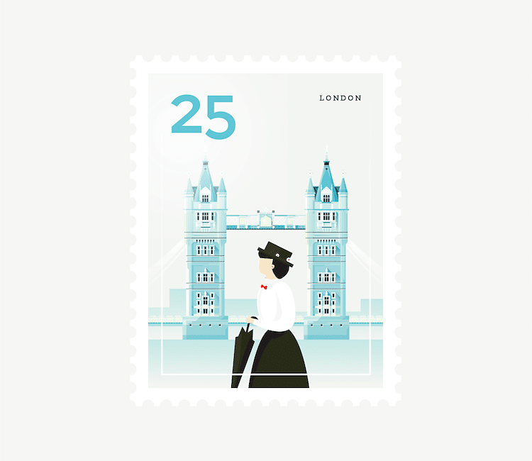 Postage Stamp Posters City Stamps Graphic Design Elen Winata