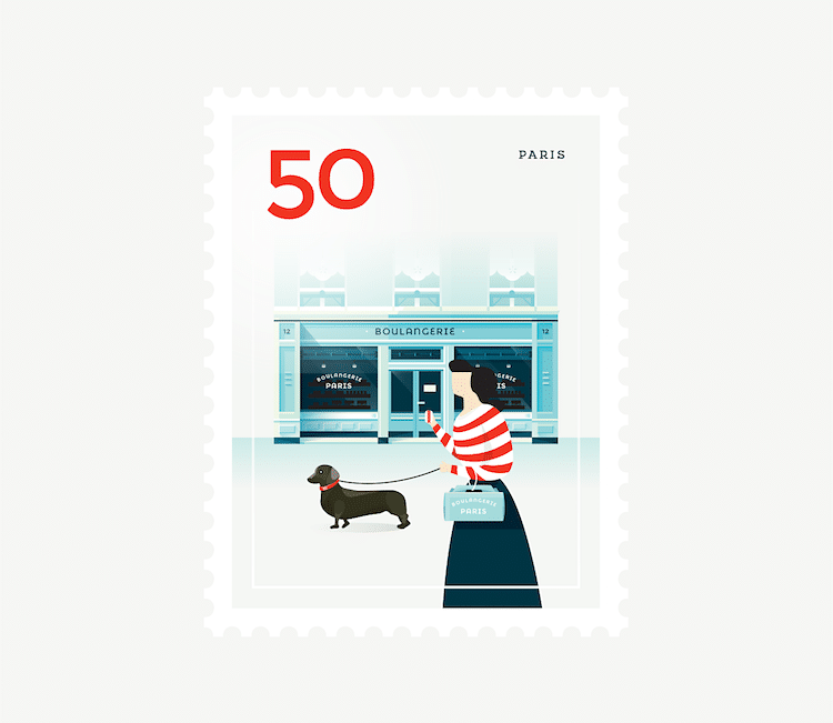 Postage Stamp Posters City Stamps Graphic Design Elen Winata