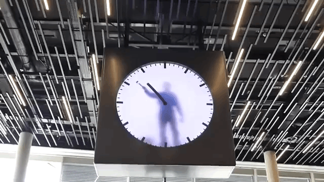 Real Time Clock Performance Art Schiphol Clock by Maarten Baas
