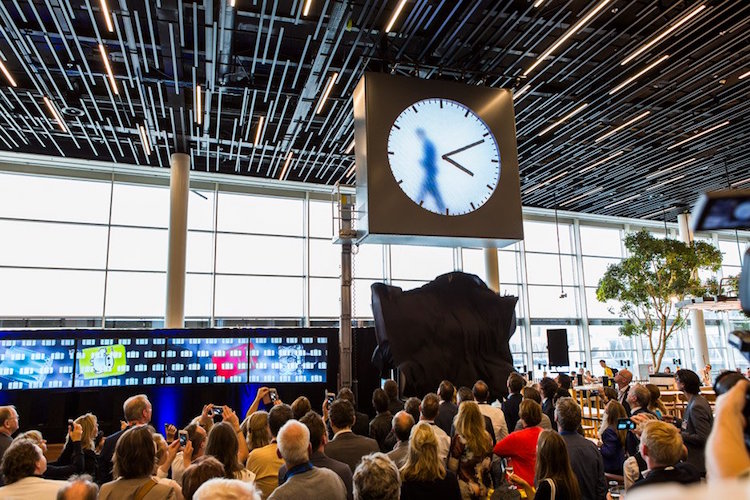 Real Time Clock Performance Art Schiphol Clock by Maarten Baas
