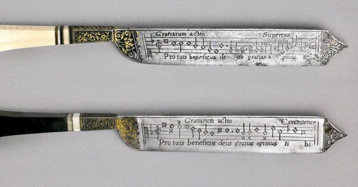 Notation Knives, Renaissance Musical Scores Carved Into Cutlery
