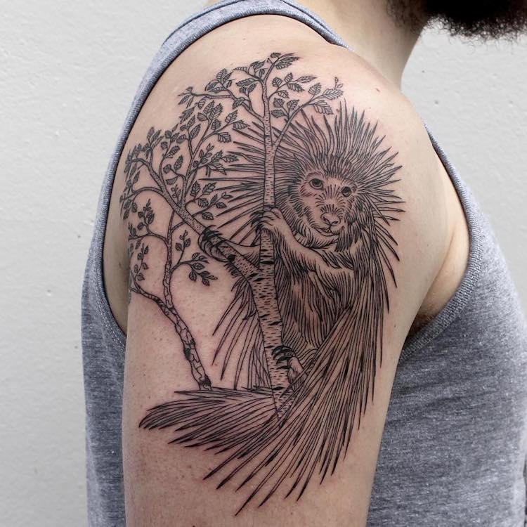 Fine Line Tattoo Artist Creates Detailed Black Ink Tattoo Art