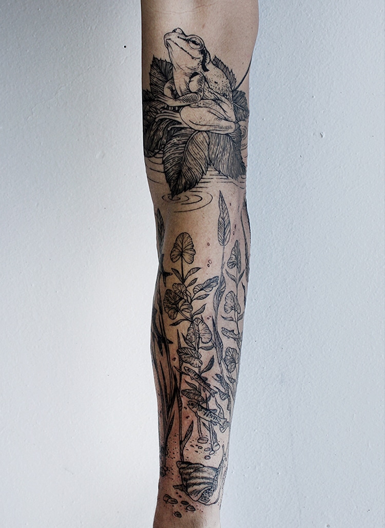 Fine Line Tattoo Artist Creates Detailed Black Ink Tattoo Art