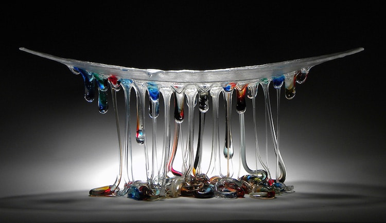 Glass Jellyfish Table Glass Sculpture Daniela Forti