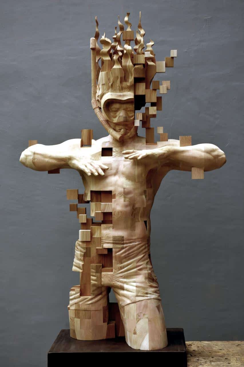Hsu Tung Han contemporary Wood Sculpture