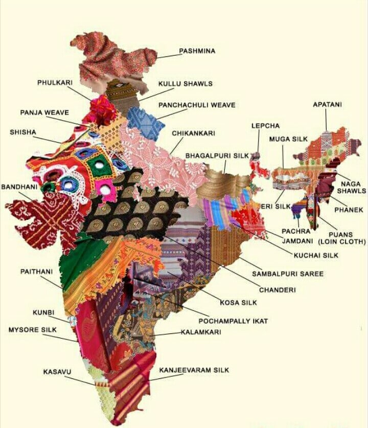 Textile Map of Pakistan and India Embroidery Show Traditional Cultures