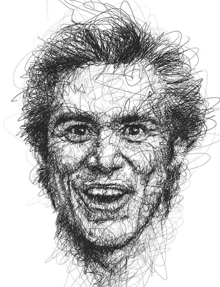 ScribbleStyle Portraits of Funny Jim Carrey Faces
