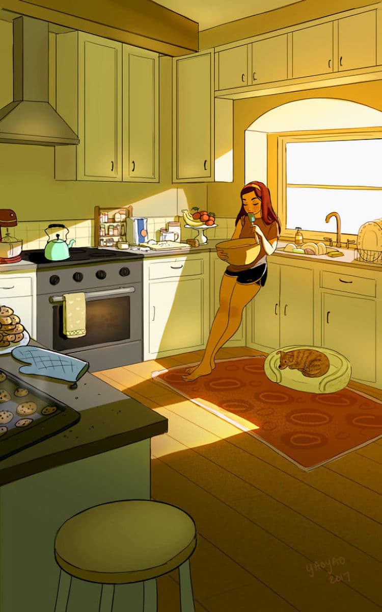 Yaoyao Ma Van As Benefits of Living Alone Illustrations