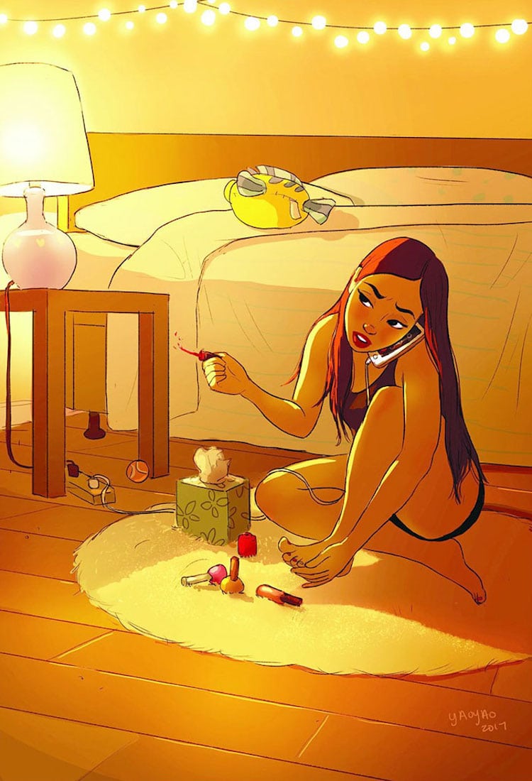 Yaoyao Ma Van As Benefits of Living Alone Illustrations