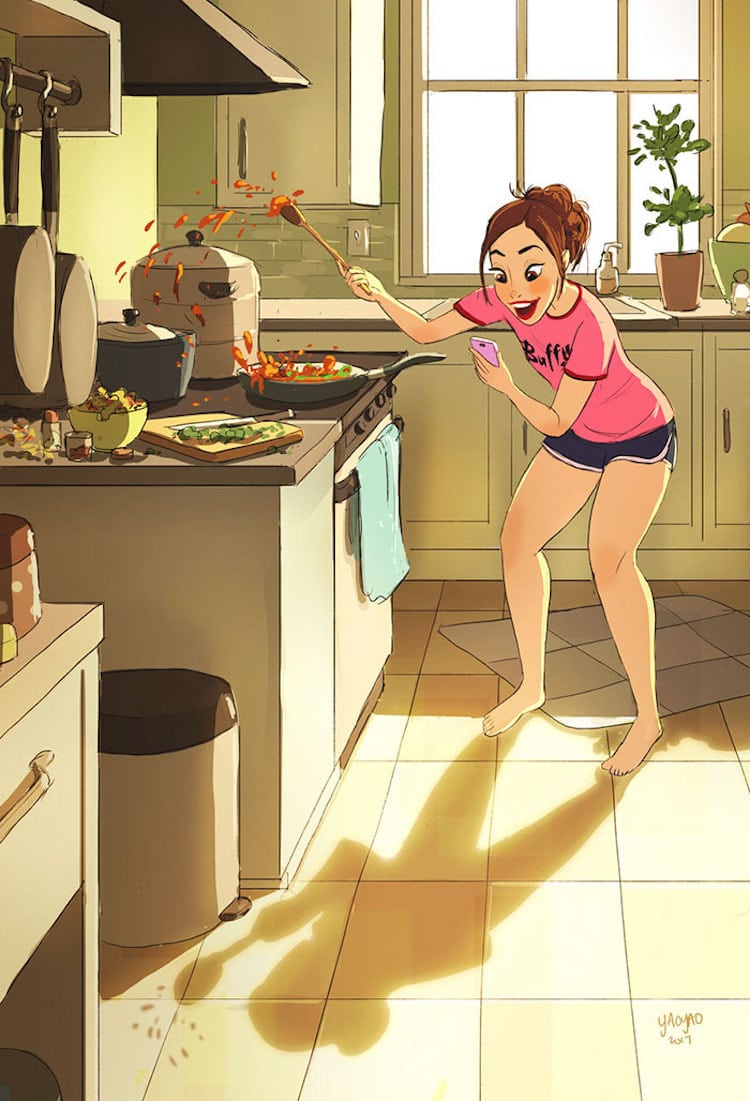 Yaoyao Ma Van As Benefits of Living Alone Illustrations