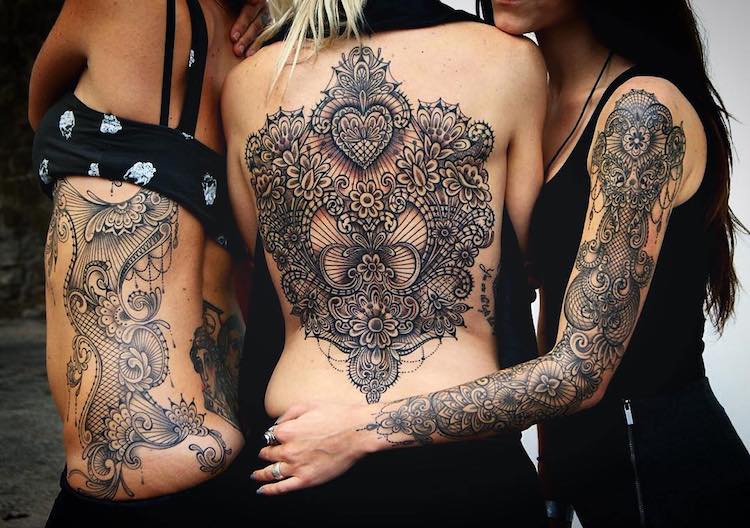 Lace Tattoo Designs by Marco Manzo