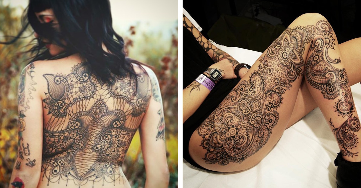 Delicate Flower and Lace Tattoo Designs  Ideas  Tattoo Glee