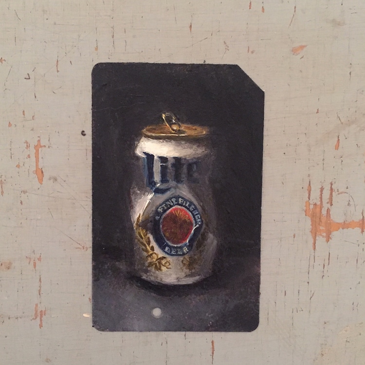 Miniature Paintings on NYC Subway Cards