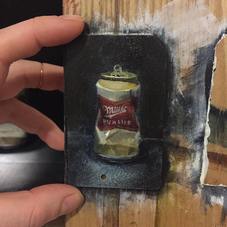 Miniature Paintings on NYC Subway Cards