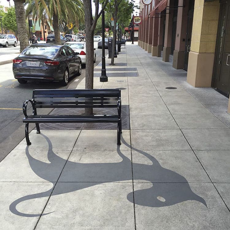 Shadow Art Street Art Damon Belanger Redwood City