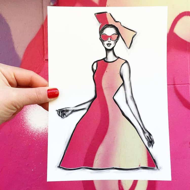 Shamekh Al-Bluwi Fashion Illustrations Paper Cut-Outs