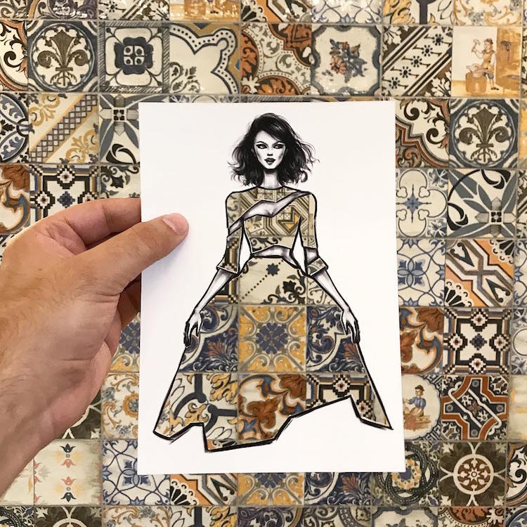 Shamekh Al-Bluwi Fashion Illustrations Paper Cut-Outs