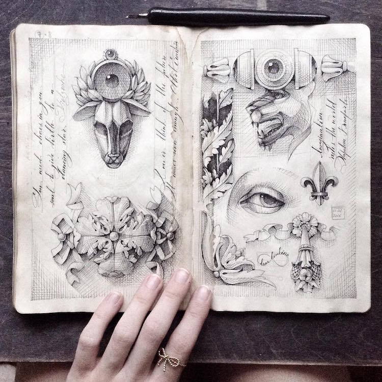 Sketchbook Art Ink Drawing Elena Limkina