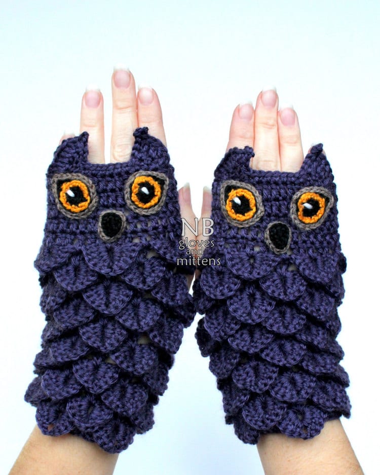 Handmade knitted fingerless gloves