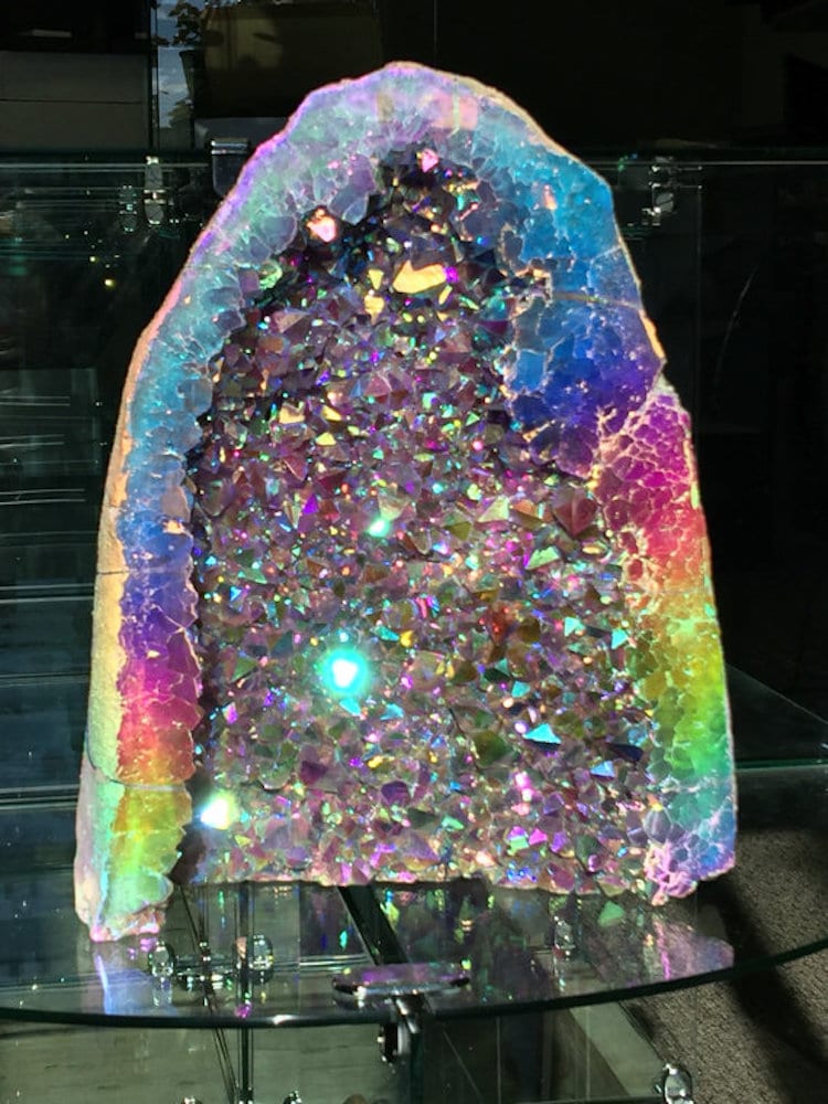 Rainbow Crystal Geodes Let You Hold a Dazzling Combination of Colors in ...