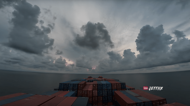 Cargo Ship Travel Time Lapse Video