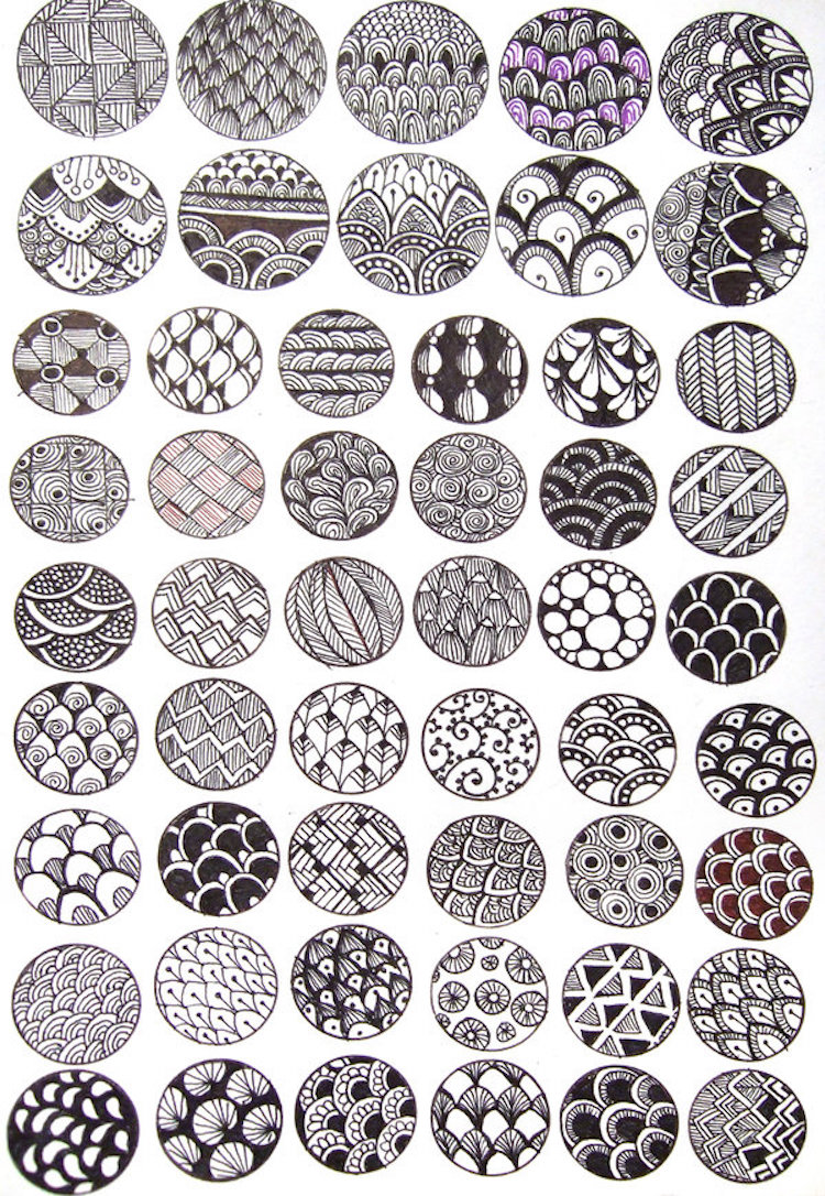 very simple zentangle patterns