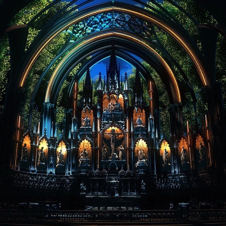 art installation in notre-dame basilica