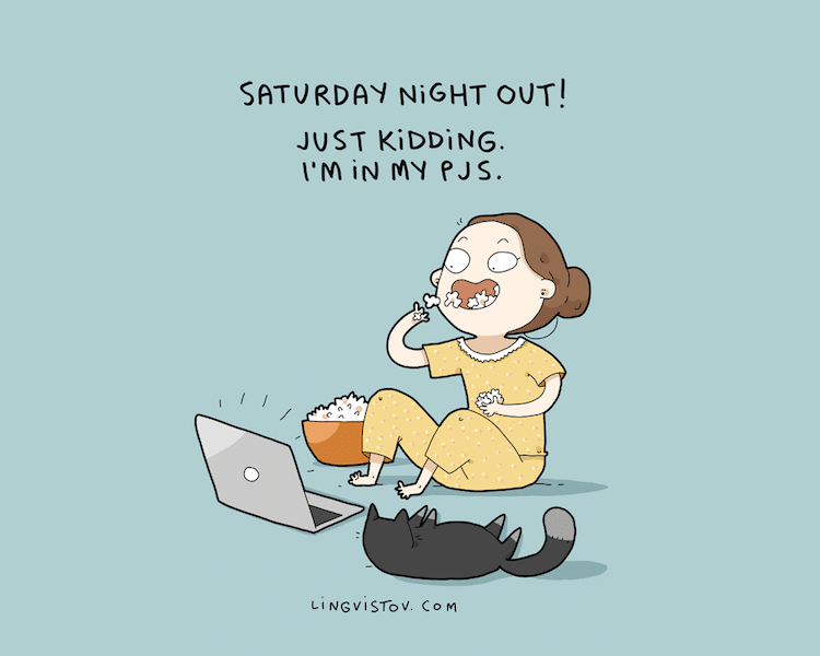 Funny Illustrations Perfectly Convey How Introverts Spend Their Weekend