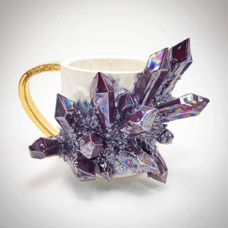 Geode Mug Sparkles with Lifelike Clusters of Crystals