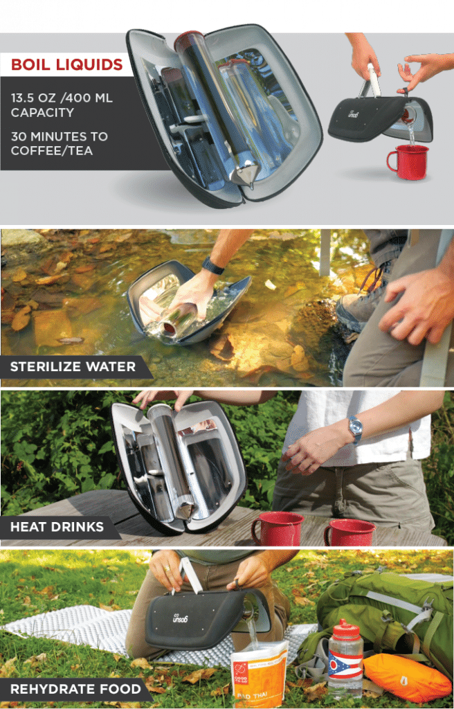 Portable Solar Cooker Lets You Cook and Boil Water Even When It’s ...