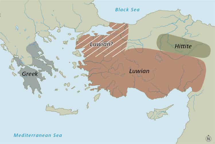 Map of Where Luwian was Spoken