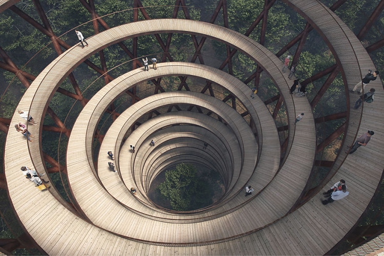 Spiral Treetop Walkway Denmark by Effekt