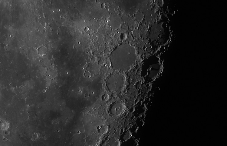 detail of 100 megapixel moon photograph by 100 Megapixel Moon by Seán Doran