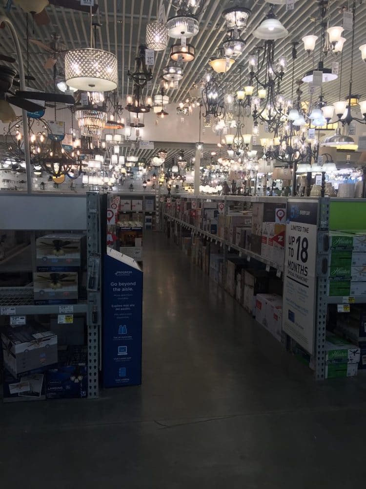 Lowe's Lighting Section