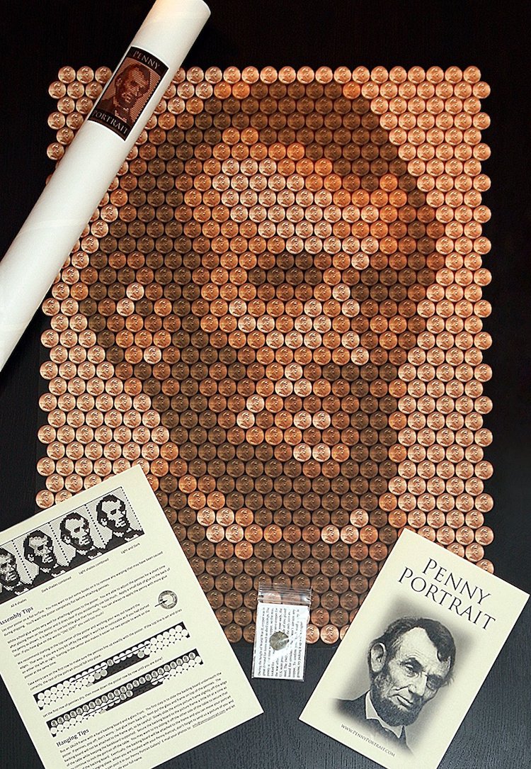 DIY penny portrait abe lincoln