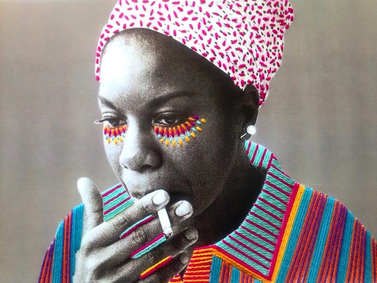 Colorful Embroidery on Vintage Photographs by Victoria Villasana
