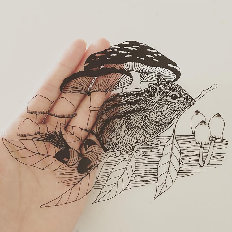 Paper Artist Hand-Cuts Intricate Illustrations Inspired by Spirit Animals