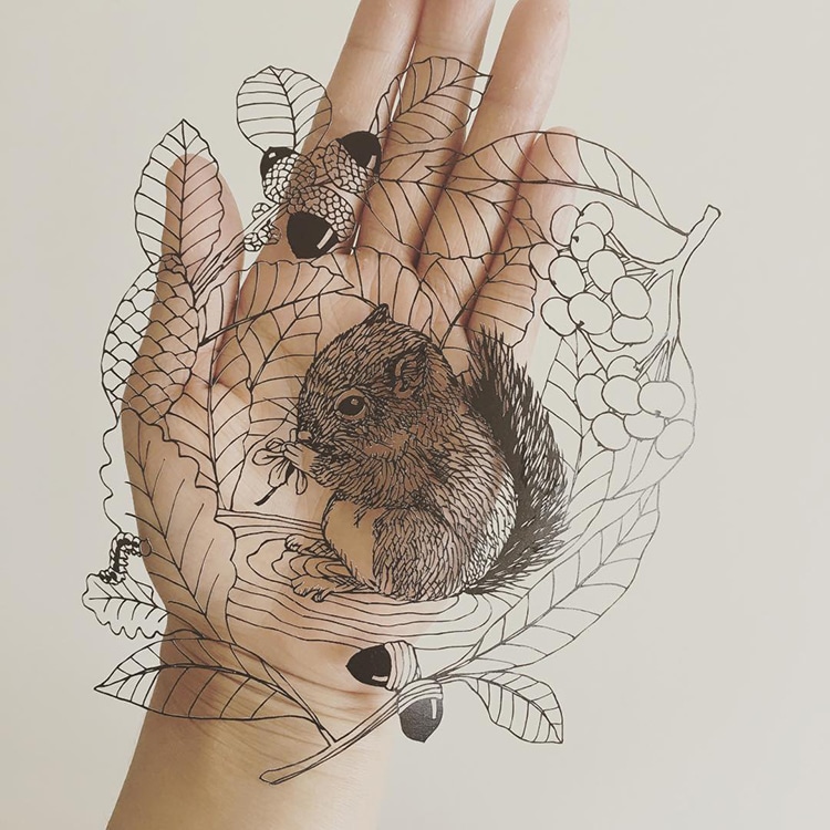 Delicate Paper-Cut Illustrations by Kanako Abe