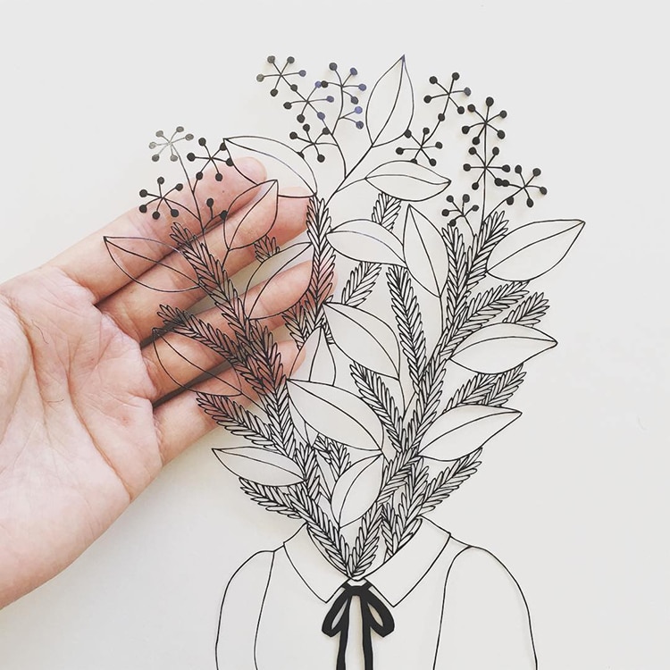 Delicate Paper-Cut Illustrations by Kanako Abe