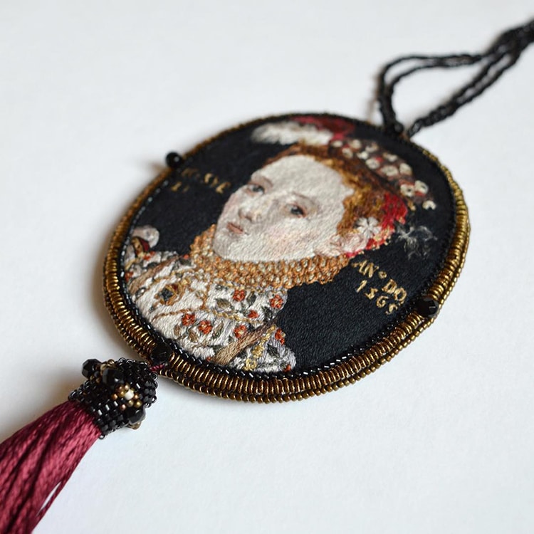 Embroidery Renaissance Paintings by Maria Vasilyeva