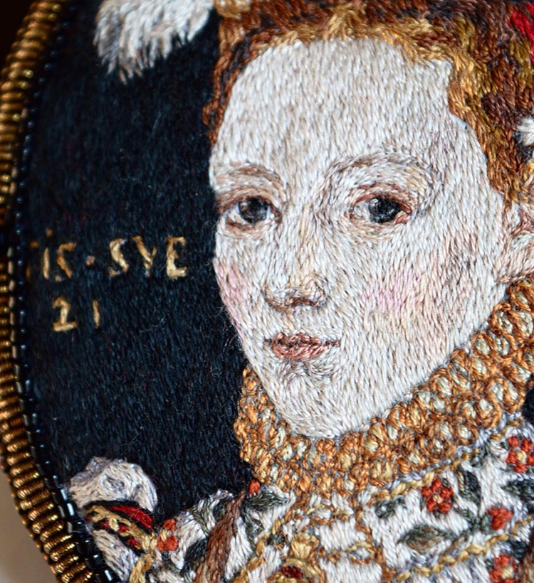 Embroidery Renaissance Paintings by Maria Vasilyeva